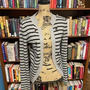 Juicy Couture Striped Military Style Cardigan-Large